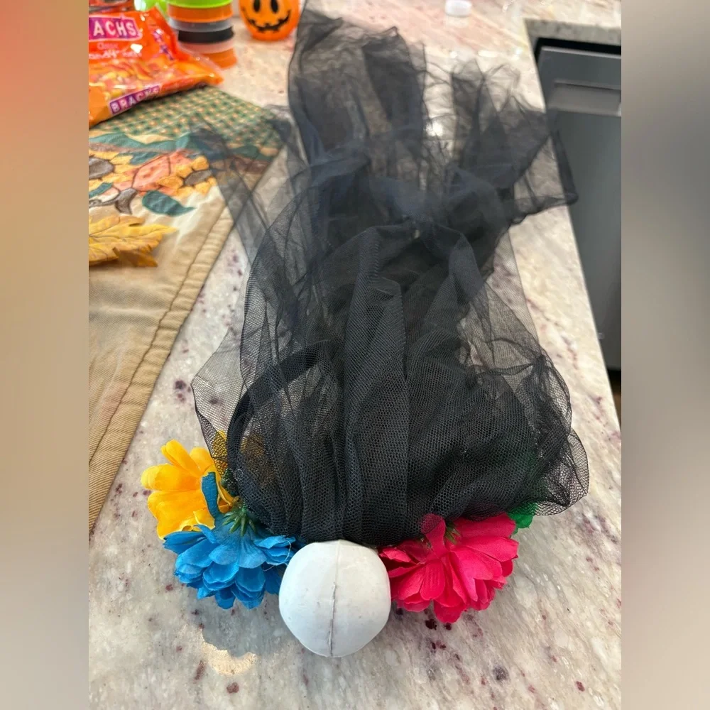DIA DE LOS MUERTOS | Day of the Dead Festive and Colorful Floral Headband Veil